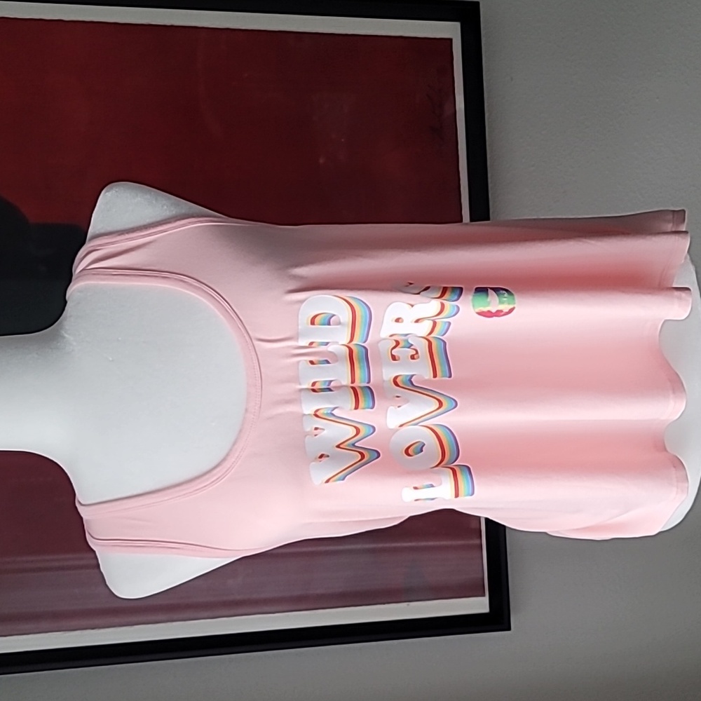 Wildfox Wild Lovers Racerback Tank Size Medium Color Crystal Rose NWT - Picture 2 of 11